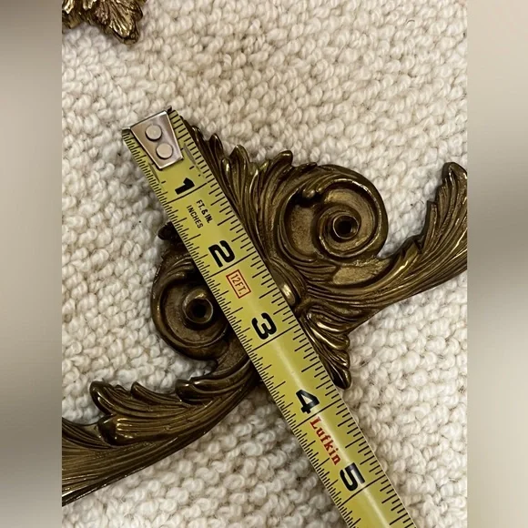 Vintage Solid Brass Wall Decor Ornament Plaque Topper Furniture Accent - Picture 16 of 16